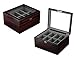 TIMELYBUYS Ebony Wood Display Case for 8 Belts and Accessories Storage Organizer Box for Dresser, Nightstand, Closet Father's Day Gift