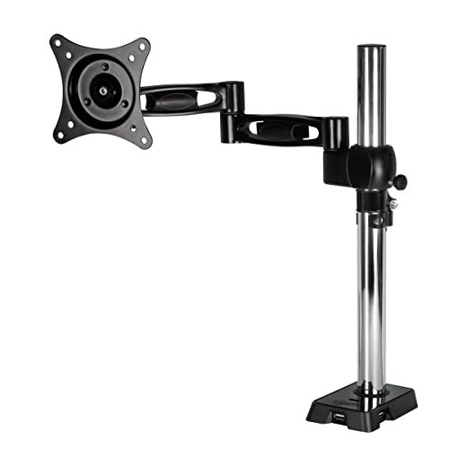 ARCTIC Z1 svart – monitorarm med 4-portars USB-HUB, kompatibel för bordskantmontering, VESA 75 x 75/100 x 100, för upp till 100 cm/43 tum Ultrawide-skärmar