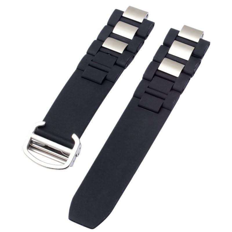 Bracelet en silicone de haute qualité pour montre Cartier 21e siècle blanc