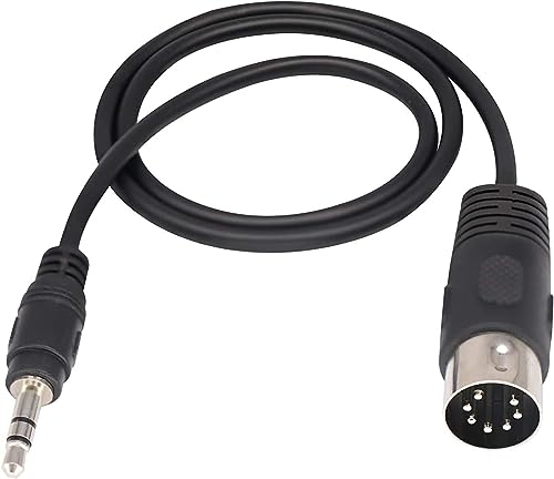 zdyCGTime kabel audio 3,5 mm do Midi, 7-pinowy Din męski na 3,5 mm (1/8 cala) stereo męski kabel audio kompatybilny z iPad/iPhon/MP3/PC/telewizorem/Android do Bang & Olufsen Naim, Quad.Systemy stereo (0,5 m)