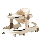 OGXN ベビーウォーカー 幼児歩行補助車 多機能学步器 ベビー歩行訓練車 折りたたみ助步車 多機能 転倒止め 防 O 脚 音楽知育 高度調整可能 滑り止め 車形 安全 軽量 折りたたみ 歩行学習 散歩 おもちゃ 幼児 子ども 出産祝い (ラグジュアリーコーヒー,スタンダードエディション - プレート)