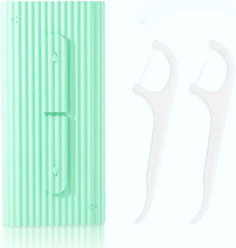 Miniatura 1 de Olixuzyh Estuche organizador portátil automático de recogida de hilo dental, estuche dispensador de hilo dental con 10 púas de hilo dental. Cajas