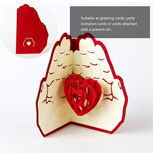 Cartão postal 3D ExCEART Vale-presente Dia dos Namorados Bênção em formato de coração 3D desejo para
