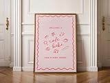 Illustrated Café Bebé Baby Shower Welcome Sign, Pink Wavy Border Template Featuring Hand-Drawn Details and Whimsical Café-Inspired Style, Editable Digital Design for Girl Celebration Entrance Display with Soft Pastel Accents and Cozy Spring or Summer Vibes