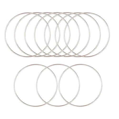 Pocoxll 10 pcs 4 Inch Metal Hoops for Crafts Dream Catcher Rings Wire Wreath Frame Floral Hoop Rings for Centerpiece and DIY Projects(Silver)