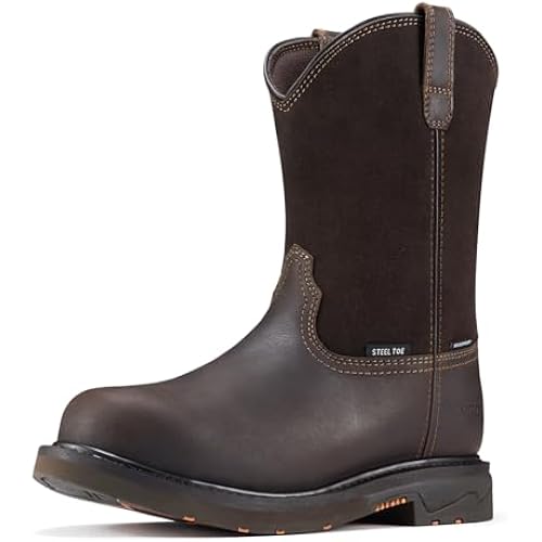 NINGO Men's Steel Toe Work Boots, Waterproof Wellington Safety Boots