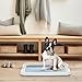 IRIS USA Pee Pad Holder - For Small Sized Dog and Puppy Pee Pads, Secured Latches, Non-Skid Feet, High Polish Finish for Easy Cleaning, Leak Protection, Fits 17