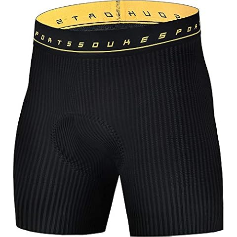 Souke Sports Bike Shorts for Men 4D Padded Men's Cycling Underwear Biking Bicycle MTB Liner Undershorts with Anti-Slip Leg Grips Darkblack Cover