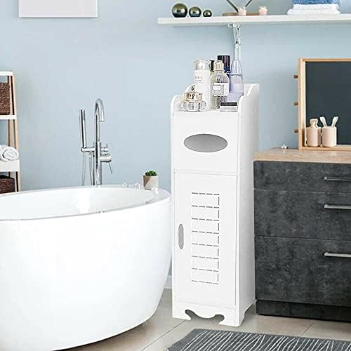 Youyijia Bathroom Storage Unit 55x21x21cm Bathroom Floor Cabinet Small Bathroom Storage Corner Floor Cabinet Floor Standing with Doors and Shelves for Bathroom