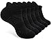 Produktbild PULIOU Sneaker Socken Herren Damen 6 Paar Sportsocken Gepolsterte Laufsocken Baumwolle Atmungsaktiv Kurz Socken Schwarz Weiß Grau, L01-Schwarz 43-46