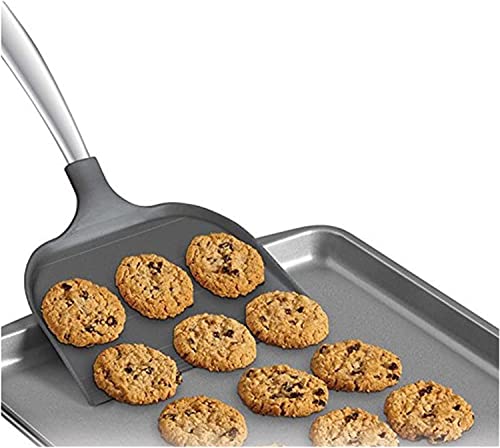 Image of Silicone Spatula - Nonstick, Heat Resistant Cooking & Baking Flipper for Pancakes, Omelettes, Pizza, Steak, Dosa - Ideal for Griddle Pans, Cookware and Fish Turner (Pancake Spatula)