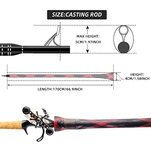 Image of SF Fishing Rod Sock Fishing Rod Sleeve Rod Cover Braided Mesh Rod Protector Pole Gloves Fishing Tools for Spinning Fishing Rod,Casting Rod,Musky Rod, Ice Rod, Fly Rod, Spey Rod