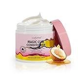 Luxfume Magic Curl Conditioner | Restores Fluidity & Elasticity for Curly Hair | Deeply Hydrates & Moisturizes, Curly Hair Conditioner with Coconut Oil, Shea Butter & Rice Protein, 8.45 oz