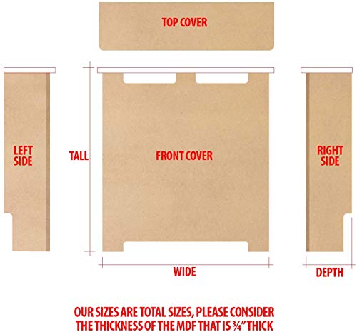 MDF Radiator Cover Heating Cabinet with Ventilation on Both Sides, 26 Tall x 24 Wide - Custom Made - MD7