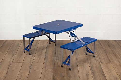 Image of PICNIC TIME NFL Picnic Table Portable Folding Table with Seats and Umbrella