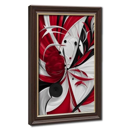 Toile géométrie médiévale rouge et noir pour décoration de bureau chic