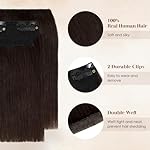Clip in Hair Extensions Real Human Hair Short Extensions for Women Adding Volume 2 Pcs Invisible Clip on Hairpieces with Thinning 6 Inch Dark Brown - Image 3