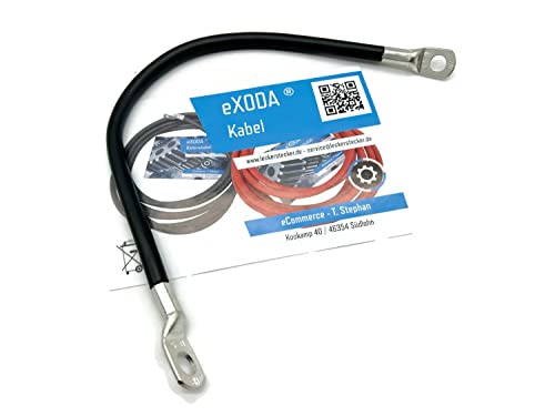 eXODA Batteriekabel 25 mm² 30cm M8 und M10 Schwarz für Auto Boot Motorrad 99 Prozent Kupferanteil hohe Qualität zuverlässige Stromversorgung flexible Anwendung
