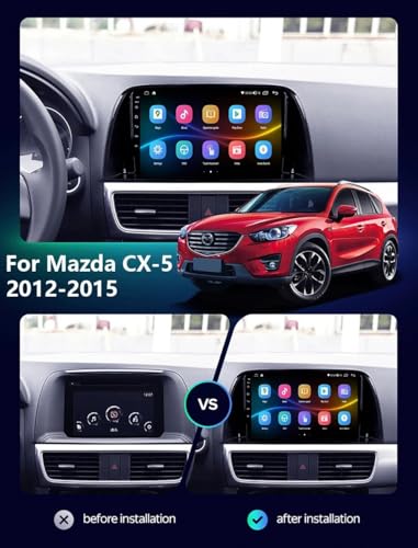 Radio coche 2 DIN con Carplay inalámbrico para Mazda CX5 2012-2015 y Mirror Link Bluetooth 2