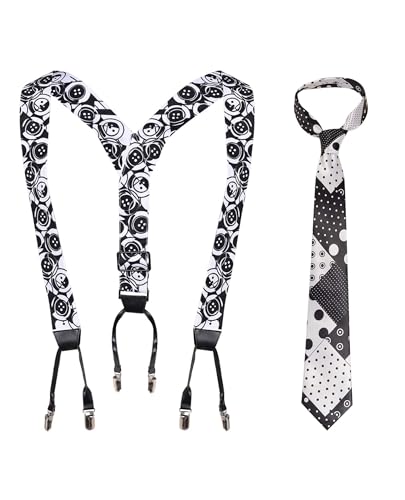 Woliwa Mask Cosplay Stanley Costume Tie Jim Suspender Carrey Spots Anime Ties Accessories Halloween Outfits