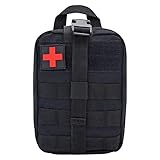 Fácil de Usar: Bolsa de emergencia con doble cremallera para facilitar el uso de suministros médicos. Los compartimentos espaciosos que contienen múltiples bolsillos y lazos elásticos resistentes lo ayudan a clasificar mejor sus suministros médicos sin crear más desorden y encontrar fácilmente lo que desea en caso de emergencia.