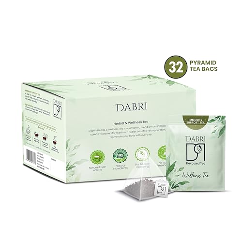 Image of Dabri Immunity Support Tea Bags 32 Pyramid Dip Tea Bags |Rich Antioxidant| Pure Natural Organic Blend | Builds Immunity, Detoxifies, Boosts Metabolism & Aids Digestion