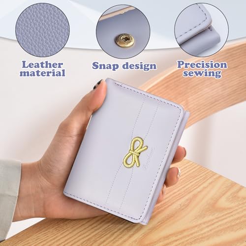 Cute Wallet, Bow Women Wallet with Heart-Shaped ID Window and 7 Card Slots, Ladies Wallets for Storing Cash, ID Cards, Credit Cards (Black)3