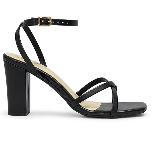 Image of WFS Women 3.5 Inch Elegant Block Heel Sandals for Women with Ankle Strap