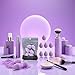 6PCS Mini Makeup Sponge, Black Small Beauty Sponge Blender Set for Foundation, Powder, Concealer Highlight,and Eye Shadow (Purple)