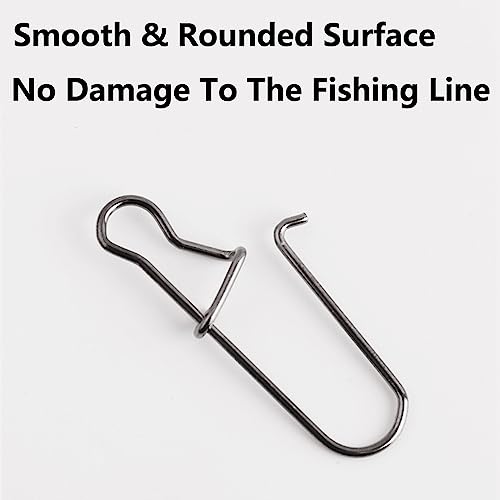 100Pcs Lock Sea Fishing Clip, Lure Clips Sea Fishing, Quick Chang Fishing Snap Clips for Lure Swivels & Line Connectors, 6# - Image 4