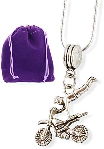 MotoCross Superman Jump Pose Snake Chain Necklace