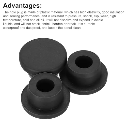 Image of MECCANIXITY 3pcs T-Shaped Silicone Plugs 20mm 3 /4 Inch Dia Snap in Plug Hole Seal Cover Round Rubber Stopper for Kitchen Rubber Bulkheads Waterproof Sealing Plugs Black