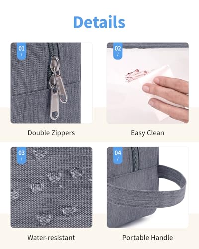 Image of Narwey Clear Travel Toiletry Bags for Men Women, Clear Makeup Cosmetic Bag