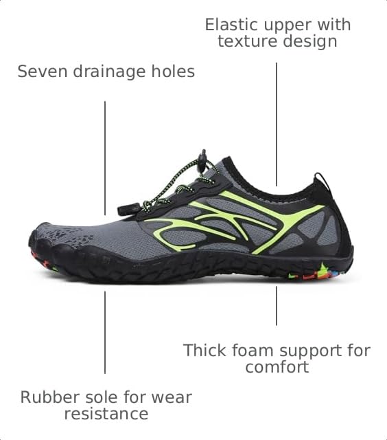 Image of ziitop Water Shoes for Men Women Beach Barefoot Swim Rock Climbing Pool Shoes Socks, Anti-Slip Breathable Quick Dry Lightweight Slip-on, Outdoor Sport Hiking Walking Boating Fishing Diving Surfing