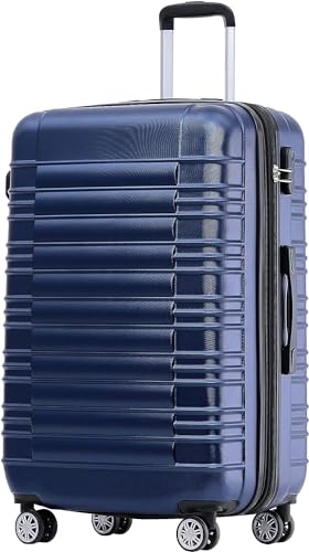 BEIBYE Reisekoffer 2088 Hartschalekoffer Gepäck Koffer Trolley Bordcase Handgepäck M in 14 Farben (Dunkelblau)