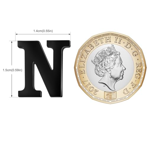 Image of HONEY BEAR Initial Alphabet Letter Lapel Pins Collar Badge Brooches for Mens /Womens Shirt Dress Decoration Black