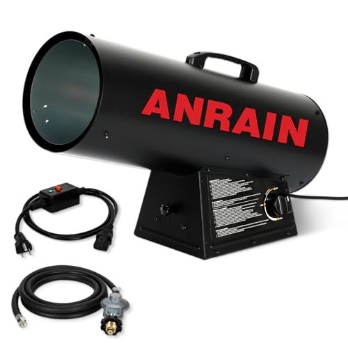 150,000 BTU Forced Air Propane Heater, for Garages, Construction Sites, Jobsite, Portable Torpedo Heater for Jobsite with 11FT Hose, Regulator, Automatic Overheat Protection Device, CSA Certification