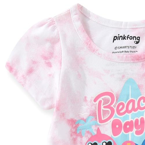 Image of Nickelodeon Baby Shark Girls 2-Piece Short Sleeve Shirt and Pants Set for Toddlers