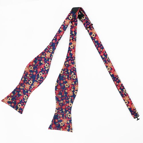 Image of Alizeal Mens 2pcs Floral Self-tied Bow Tie Pocket Square Set
