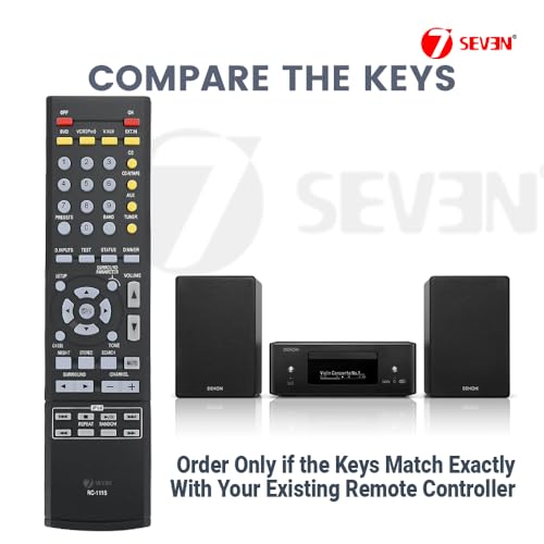 Image of 7SEVEN Compatible Remote Control for Original Denon Home Theatre Music System and Suitable for AVR-3801 AVR-3802 AVR-3803 AVR-3804 AVR-3805 AVR-3806 AVR-3807 Models, Use New AAA Batteries