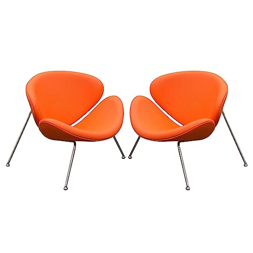 Diamond Sofa Accent Chair With Chrome Frame In Orange - Set Of 2 #TOP10