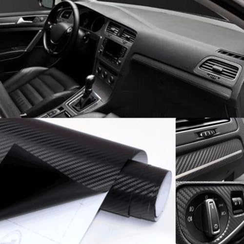 Image of HOME13 Black 3D Carbon Fiber Vinyl Wrap Car & Bike DIY Wrap Sheet Roll Film Sticker Decal Rated for Automotive Use (12 x 360, 3D Black Carbon)