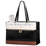 LOVEVOOK Laptop Bag for Women,15.6 Inch Vintage Work Tote Bags for Women,Leather Teacher Bag,Large Waterproof Handbags Womens Briefcase Computer Office Messenger