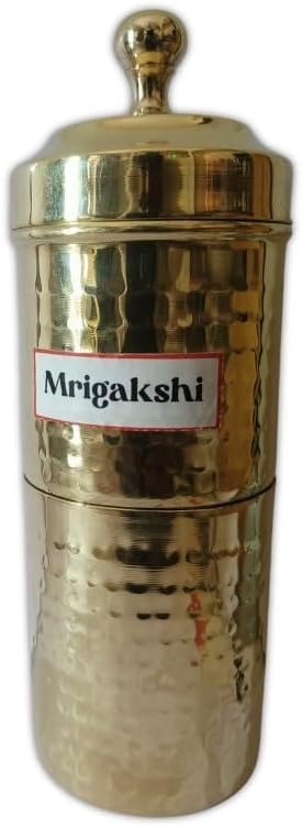 Traditional Brass Filter Coffee Maker, Brass, South Indian Drip Sytle Decoction Liquid Maker, Coffee Filter Vessel, Utensil, Kumbakonam Degree Coffee Filter For Home, 1 Cup,