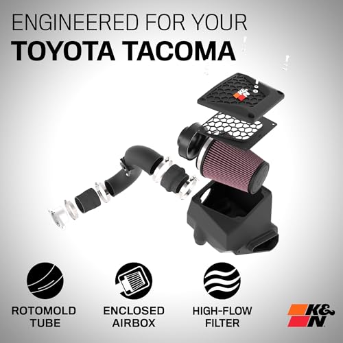 Image of K&N Cold Air Intake System: High-Flow Air Filter, Increase Performance & Towing: Compatible with 2024-2026 Toyota: Land Crusier, Tacoma, 63-9043