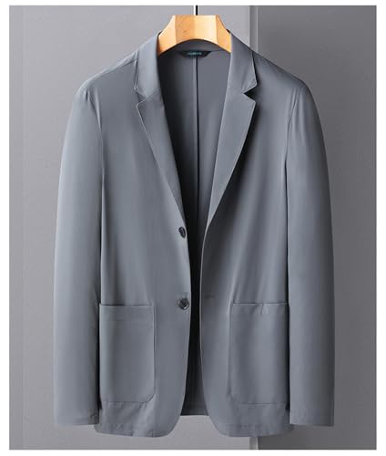 Kyayu Jacket for Men, Men's Lightweight Summer Ice Silk Cool Suit Jacket, Casual Stretch Slim Fit Two/2 Button Sport Coats3