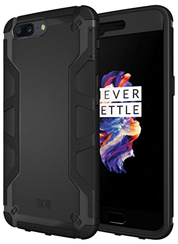 OnePlus 5 Case, TUDIA OMNIX [Heavy Duty] Hybrid [Full-Body] Case with Front Cover and Built-in Screen Protector/Impact Resistant Bumpers for OnePlus 5 (Not Compatible with OnePlus 5T) (Matte Black)