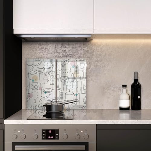 Plaque protection induction évite rayures choc 2x30x52cm accessoire cuisson Wallfluent