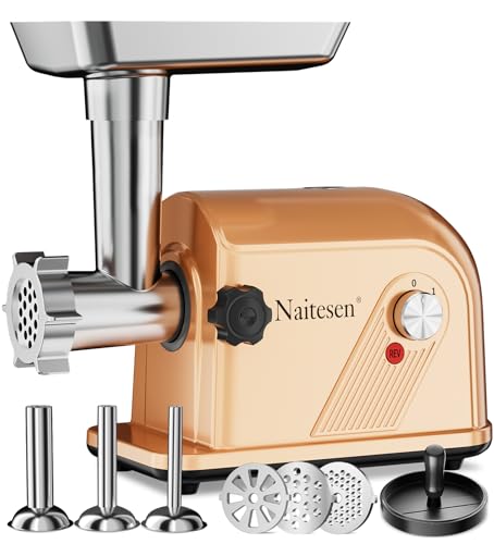 3000W Electric Meat Grinder Sausage Maker Machine Food Grinder with 3 Stainless Steel Sausage Stuffer Tube 3 Grinding Plates Hamburger Press Kubbe Kit for Home Kitchen