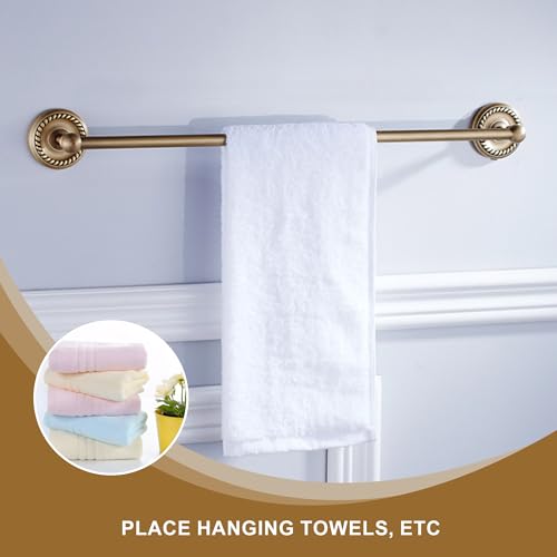 Image of Antique Bronze Towel Rack for Bathroom Adjustable 15.5 to 27.5 Inch Towel Bar Wall Mounted